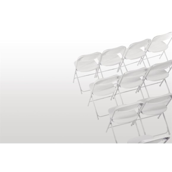 Set 10 sedie pieghevoli - Bolero - per uso interno ed esterno - acciaio e  polipropilene bianco - GD387