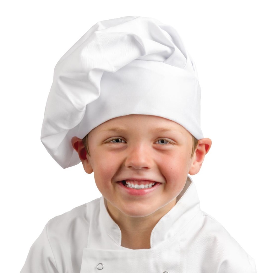 Cappello da cuoco bianco per bambini bianchi